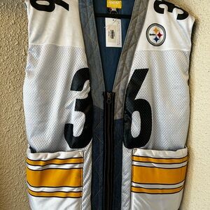 White and Black Sports Vest with Yellow Accents
